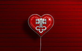 I Love Nidwalden, , realistic balloons, red wooden background, Day of Nidwalden, swiss cantons, flag of Nidwalden, Switzerland, balloon with flag, Cantons of Switzerland, Nidwalden flag, Nidwalden HD wallpaper