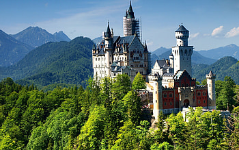 Neuschwanstein Castle Germany, Alpine backdrop, Bavarian charm, and mobile backgrounds HD wallpaper