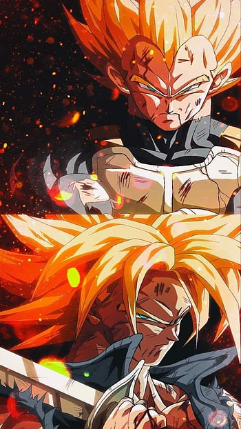 Vegeta and Trunks, orange, art HD phone wallpaper
