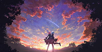 Rem And Ram Sunset , artist, artwork, digital-art, artstation HD wallpaper