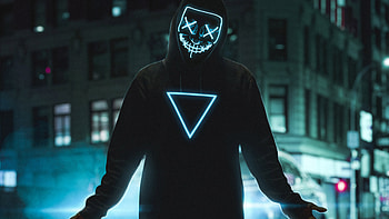 Neon Mask Boy , neon, hoodie, mask, graphy HD wallpaper