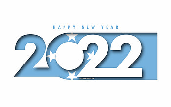 Happy New Year 2022 Micronesia, white background, Micronesia 2022, Micronesia 2022 New Year, 2022 concepts, Micronesia, Flag of Micronesia HD wallpaper