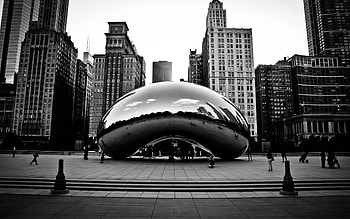 Black and White Chicago skyline, and backgrounds HD wallpaper
