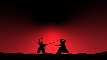 Samurai Fight, artist, artwork, digital-art, samurai HD wallpaper