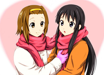 Share a Scarf, K-ON, Ritsu, Mio, Anime Friends, Anime Girls, Friends, Scarf, Anime HD wallpaper
