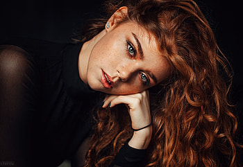 Redhead, evgeny freier, model, freckles, face, girl, woman HD wallpaper