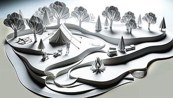 Camping Adventure in Stunning Ultra, camping trip, paper art, camping, nature, landscape HD wallpaper