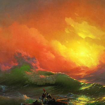 Ivan Aivazovsky's work, Dramatic wall art, Artistic portrayal, Life-like ocean waves HD phone wallpaper