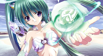 I Hold Your Life, beautiful angel, long hair, purple eyes, cute anime angel, anime, anime angel, anime fantasy, green hair HD wallpaper