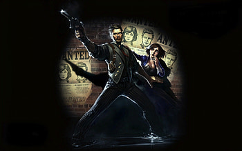 Wanted, gangster, man, gun, woman, art deco HD wallpaper