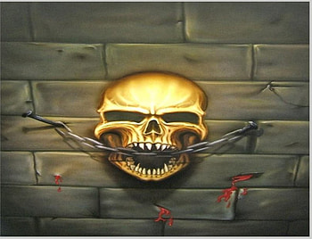 3D, , skull, , bites HD wallpaper