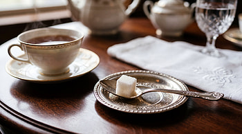 Sugar Cube on Silver Spoon — Tea-Time, Sugar Cube, Teacup HD wallpaper