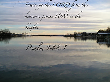 Psalm 148:1, god, verse, sky, spiritual, psalm, lake, sunset HD wallpaper
