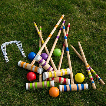 Hey Play croquet set, Multicolor design, Complete game package, Portable and convenient HD phone wallpaper