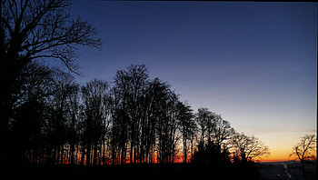 Twilight, sunset, blue sky, nature HD wallpaper