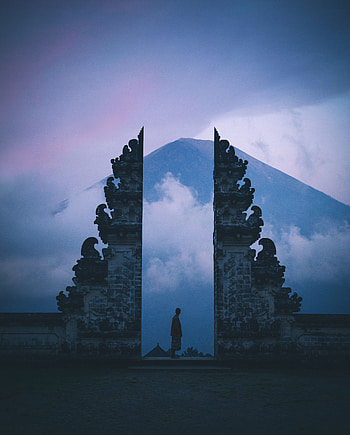 Nature, Silhouette, Fog, Loneliness, Bali, Indonesia, Gate, Goal HD phone wallpaper