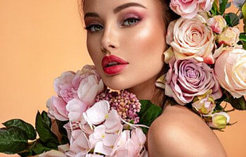 ღ, Model, Flowers, Woman, Makeup HD wallpaper