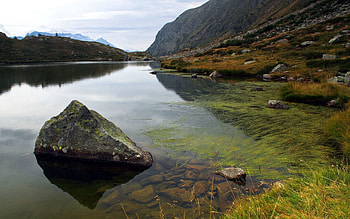 Nature, Stones, Mountains, Lake, Lumps, Seaweed, Algae, Under Water, Underwater, Blocks HD wallpaper