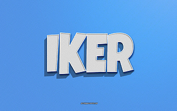 Iker, blue lines background, with names, Iker name, male names, Iker greeting card, line art, with Iker name HD wallpaper