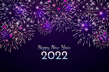 :), 2022, black, purple, fireworks, card, new year HD wallpaper