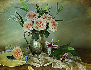 Lovely roses, still life, delicate, flowers, roses HD wallpaper