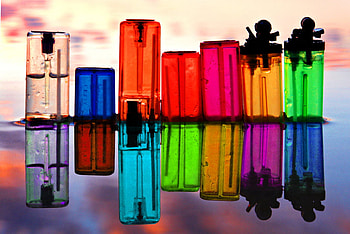 Urban Landscape, lighters, colorful, urban, reflection, graphy, landscape, skysrapers, water HD wallpaper
