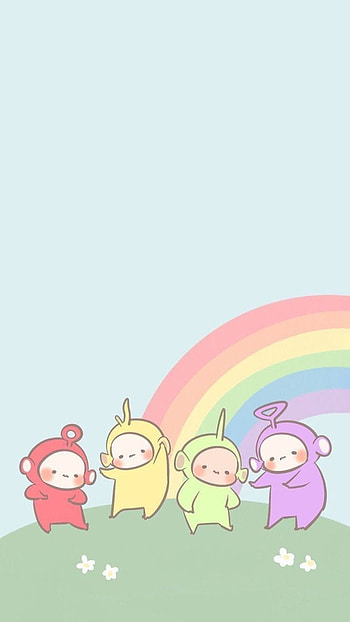 Teletubbies, pastel, arcoiris, soft HD phone wallpaper