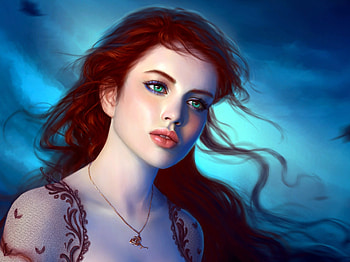Fantasy, artwork, beautiful, green eyes, girl HD wallpaper