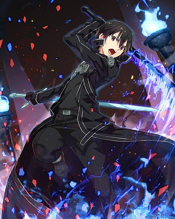 SAO, art, kirito, blue, anime HD phone wallpaper