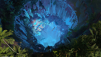 Enchanted Fantasy Cave, fantasy, cave HD wallpaper