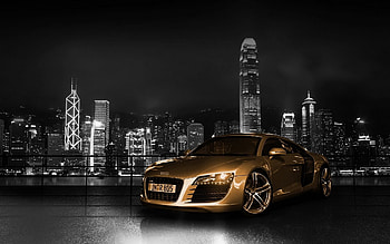 Golden Audi, audi, cars HD wallpaper