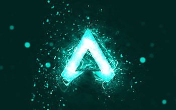 Apex Legends turquoise logo, , turquoise neon lights, creative, turquoise abstract background, Apex Legends logo, games brands, Apex Legends HD wallpaper