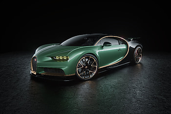 Green Bugatti Chiron CGI, bugatti-chiron, bugatti, 2018-cars, artist, behance HD wallpaper
