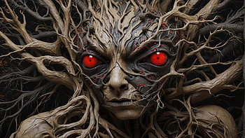 Tree Monster, tree, monster, flower, scary, forest HD wallpaper