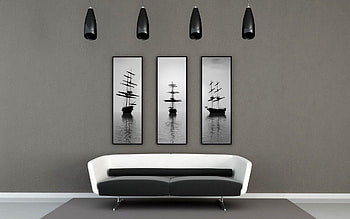Walls, Decorations, Interior, Paintings, Miscellanea, Miscellaneous, Design, Sofa HD wallpaper