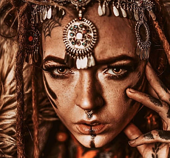 Tribal, girl, jewel, model, face, woman HD wallpaper