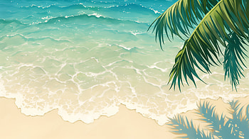 Serene Sandy Beach: Stunning with Palm Trees, beach, sandy beach, palm tree, ocean, wave, Ocean Waves HD wallpaper