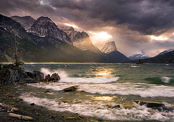 Seascape, oceans, sky, waves, rocks HD wallpaper