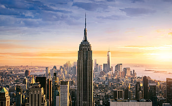 Empire State Building Panoramic View -, building, man made, Empire State Building, panorama HD wallpaper