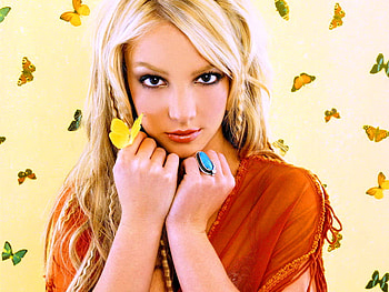 Butterflies and Britney, butterflies, blond, colors, singer, britney HD wallpaper