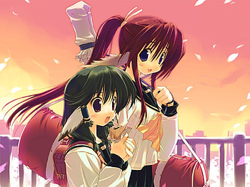 Anime, Girls, Smile, Street, Smiles, Bags, Handbags HD wallpaper