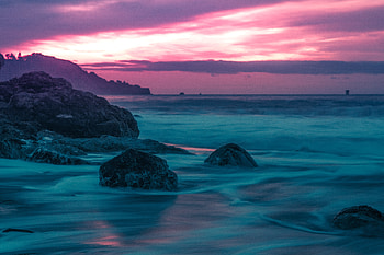 Morning Waves Sunrise, waves, nature, sunrise HD wallpaper