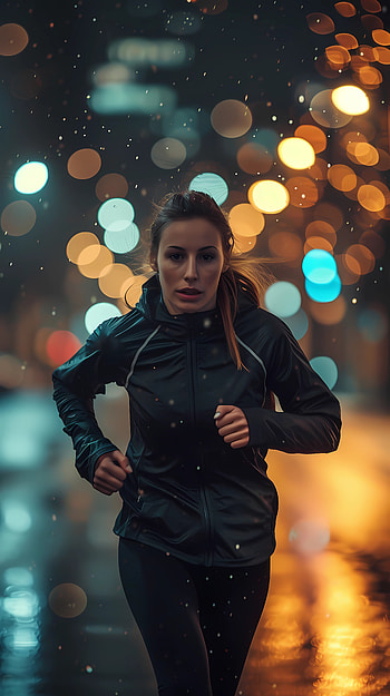 Evening city run, jogging, city, night, evening, Sports HD phone wallpaper