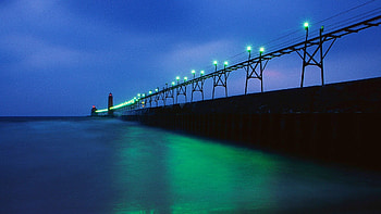 Michigan, Lighthouse, Grand Haven, Places to see HD wallpaper