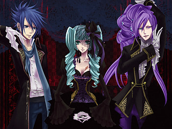 Goth Vocaloids, blue, black, short, append, sandplay, goth, fair, lace, tall, miku, singing, version, hatsune, of, aqua eyes, dragon, gothic, blue hair, aqua, kaito, dark, curly, purple, kamui, gakupo, aqua hair, violet, red, the, long HD wallpaper