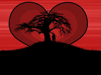lovers at love tree 1024x 768. jpg, heat, love tree, romance, lovers, tree HD wallpaper