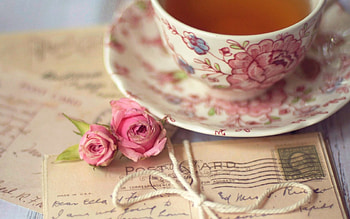 Tea, letters, roses, pink roses, cup, drinks, cups, rose, letter, pink, old letters, old, flower, old letter, flowers, drink HD wallpaper