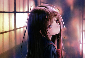 Anime, Girl, Brown Hair HD wallpaper