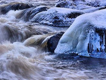 frozen river, winter, river, frozen, landscape, ice HD wallpaper
