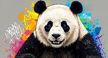 Vibrant Panda: A Stunning Ultra, panda, colorful, Animal HD wallpaper